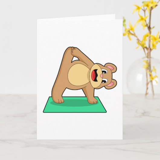 Beer bij Yoga Fitness Kaart (Gele Bloem)