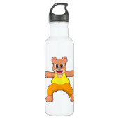 Beer bij Yoga in permanent Waterfles (Voorkant)