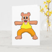 Beer bij yoga in stand kaart (Gele Bloem)