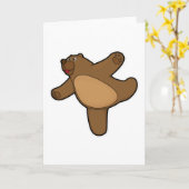 Beer bij Yoga Stretching Kaart (Gele Bloem)