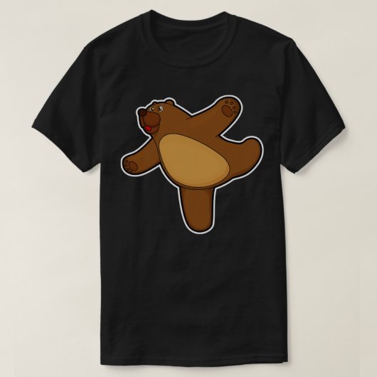 Beer bij Yoga Stretching T-shirt (Design voorkant)