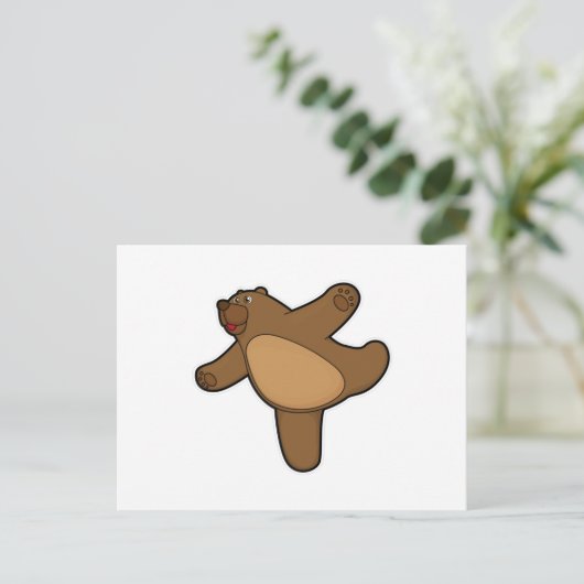 Beer bij yogarekoefening briefkaart (Staand voorkant)