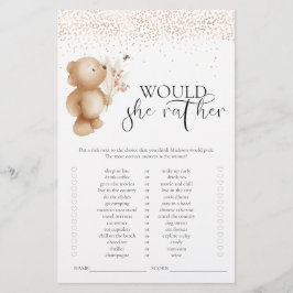 Beer & Bij 'Zou Zij Liever' Baby Shower Spel