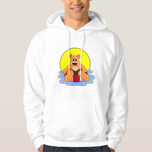 Beer bij zwemmen met draaiende ring hoodie (Voorkant)