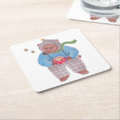 Beer, bijen en cappuccino kartonnen onderzetters (Schuin)