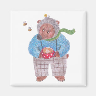 Beer, bijen en cappuccino magneet