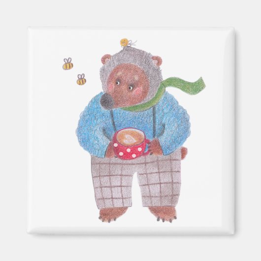 Beer, bijen en cappuccino magneet (Voorkant)