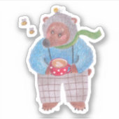 Beer, bijen en cappuccino sticker (Voorkant)