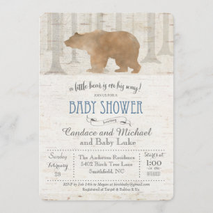 Beer Birch Baby shower Invitation Kaart