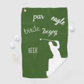 Beer Birdie Par Bogey Eagle Golfer Gezegde Golfhanddoek (Insitu)