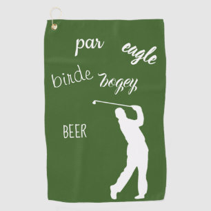Beer Birdie Par Bogey Eagle Golfer Gezegde Golfhanddoek