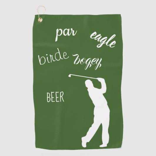 Beer Birdie Par Bogey Eagle Golfer Gezegde Golfhanddoek (Voorkant)