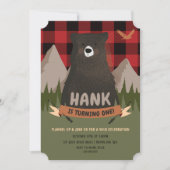 Beer Birthday Invitation, Lumberjack plaid nodig Kaart (Voorkant)