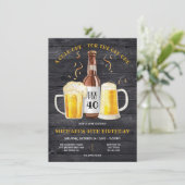 Beer Birthday Party krijgt meer grappige uitnodigi Kaart (Staand voorkant)