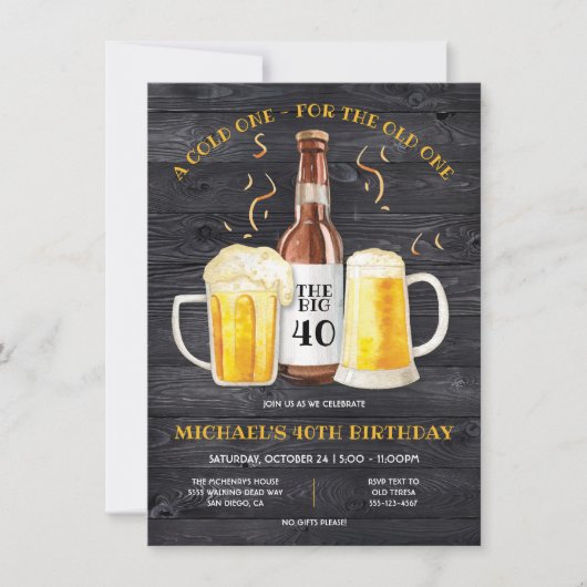 Beer Birthday Party krijgt meer grappige uitnodigi Kaart (Voorkant)