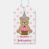 Beer Birthday Pink Polkadot Cadeaulabel (Voorkant)