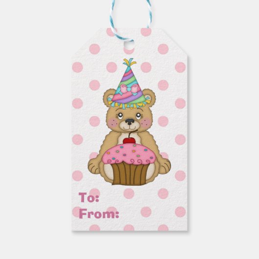 Beer Birthday Pink Polkadot Cadeaulabel (Achterkant)