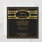 Beer Black Gold Birthday Party Invitation 2 Kaart (Achterkant)