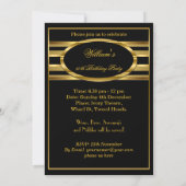 Beer Black Gold Birthday Party Invitation Kaart (Achterkant)
