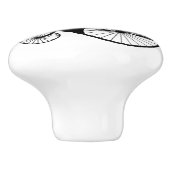 Beer Black Silhouette Riding a Bike Keramische Knop (Zijkant)