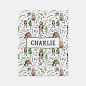 Beer, bladeren en bomen Aangepaste Blanket Fleece Deken (Voorkant)