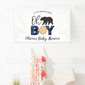 Beer blauw Buffalo Plaid Baby shower Spandoek (Insitu)