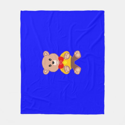 Beer blauw fleece deken (Voorkant)
