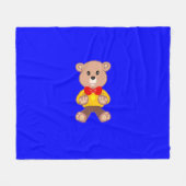 Beer blauw fleece deken (Voorkant (Horizontaal))