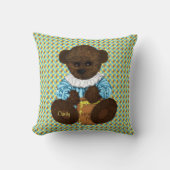 Beer-Blauw-Geel Sierkussen honingpit (Voorkant)