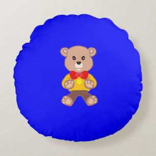 Beer blauw rond kussen