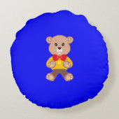 Beer blauw rond kussen (Achterkant)