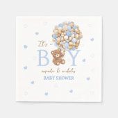 Beer Blauwe Ballon Baby Boy Shower Servet (Voorkant)