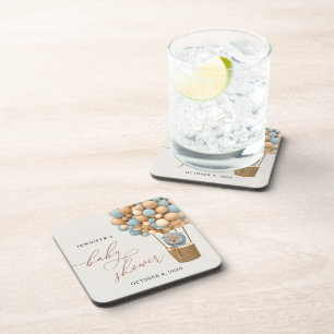 Beer, blauwe ballonnen, luchtballon, Baby shower Bier Onderzetter