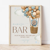 Beer, blauwe ballonnen, luchtballon, Momosa Bar Poster