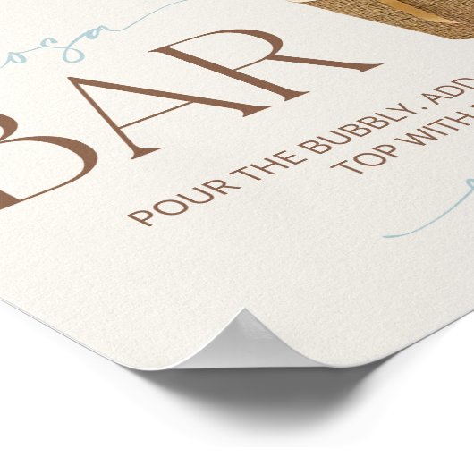 Beer, blauwe ballonnen, luchtballon, Momosa Bar Poster (Hoek)