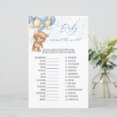 Beer Blauwe Ballons Baby rond het World Game (Staand voorkant)