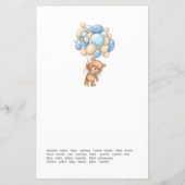 Beer Blauwe Ballons Baby rond het World Game (Achterkant)