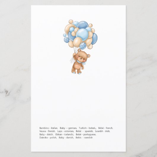 Beer Blauwe Ballons Baby rond het World Game (Achterkant)