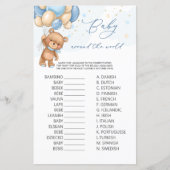 Beer Blauwe Ballons Baby rond het World Game (Voorkant)