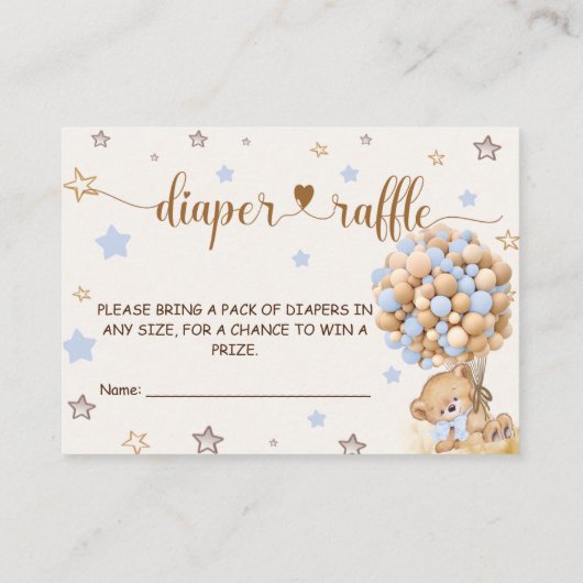 Beer Blauwe Boeken voor Baby & Luier Raffle Informatiekaartje (Achterkant)