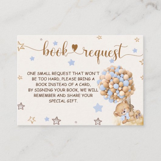 Beer Blauwe Boeken voor Baby & Luier Raffle Informatiekaartje (Voorkant)