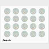  Beer Bloemen Dank u Groen Baby shower Ronde Sticker (Vel)