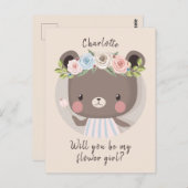 Beer Bloemenmeisje Voorstel Kaart (Voorkant / Achterkant)