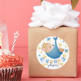 Beer Blue Baby shower Baby Boy Ronde Sticker