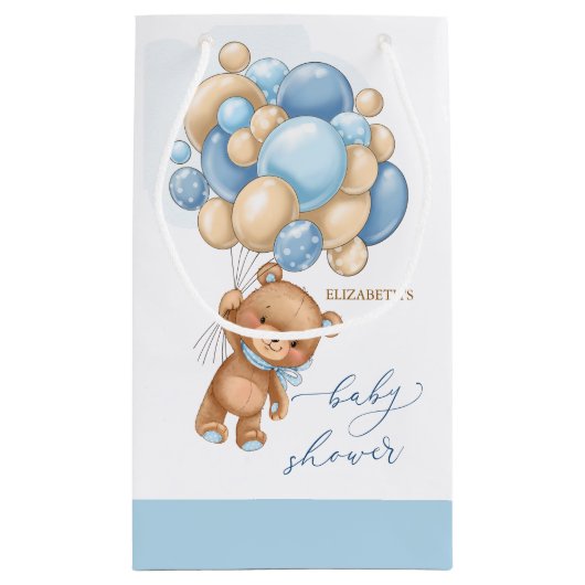 Beer Blue Balloons Baby shower Gift Bag Klein Cadeauzakje (Achterkant)