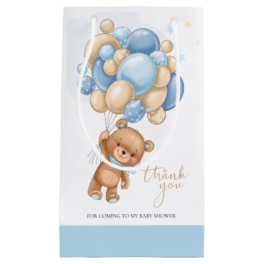 Beer Blue Balloons Baby shower Gift Bag Klein Cadeauzakje (Voorkant)