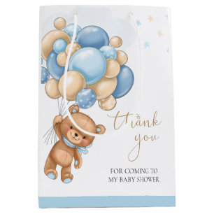 Beer Blue Balloons Baby shower Gift Bag Medium Cadeauzakje