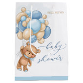 Beer Blue Balloons Baby shower Gift Bag Medium Cadeauzakje (Achterkant)