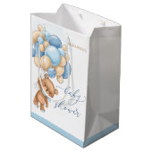 Beer Blue Balloons Baby shower Gift Bag Medium Cadeauzakje (Achterkant Gekanteld)