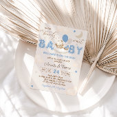 Beer Blue Bearly Wait Boy Baby shower Kaart